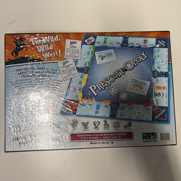Prescottopoly Board Game Monopoly Arizona City Prescott-Opoly Custom Rare Sealed - Picture 2 of 5